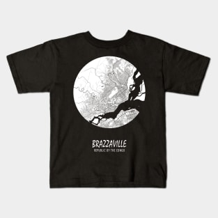 Brazzaville, Republic of the Congo City Map - Full Moon Kids T-Shirt